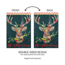 Patterned Reindeer Applique House Flag