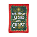 Christmas Begins with Christ Applique House Flag
