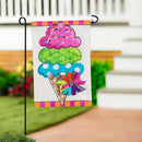 Sweet Summer Ice Cream Applique Garden Flag