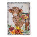 Highland Cow Fall Floral Applique Garden Flag_x000D_