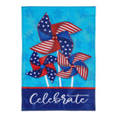 Celebrate Pinwheel Applique Garden Flag