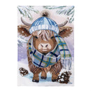 Winter Highland Cow Applique Garden Flag_x000D_