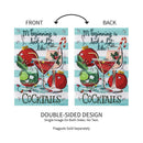 Christmas Cocktail Applique Garden Flag