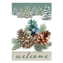 Winter Pinecones Applique Garden Flag