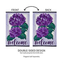 Hydrangea Welcome Garden Applique Flag