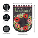 Welcome Wreath Applique Garden Flag