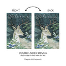 Woodland Deer Welcome Applique Garden Flag