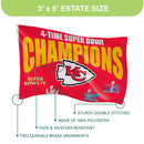 Kansas City Chiefs Multi-Win Superbowl Champions Football 3x5 Flag