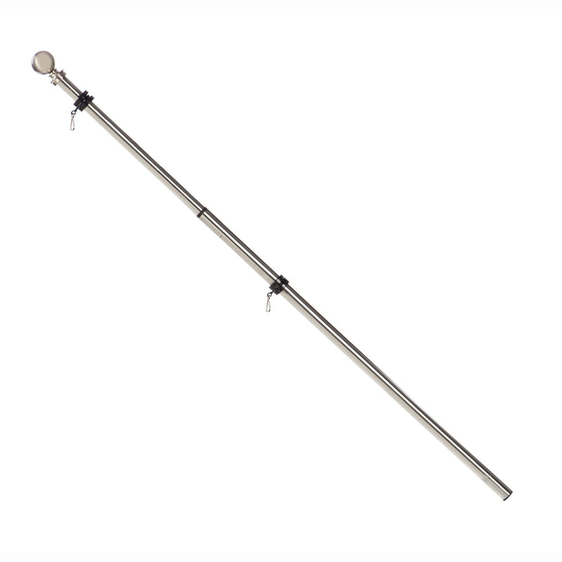 Metal Extendable House Flag Pole, Silver,20113