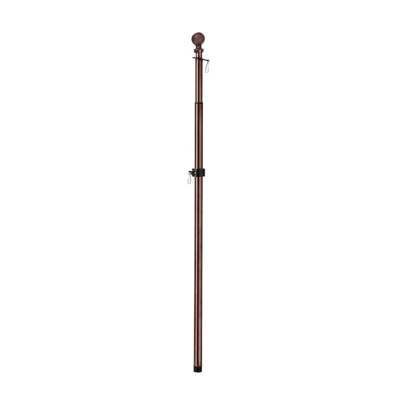 Metal Extendable House Flag Pole, Bronze,20114