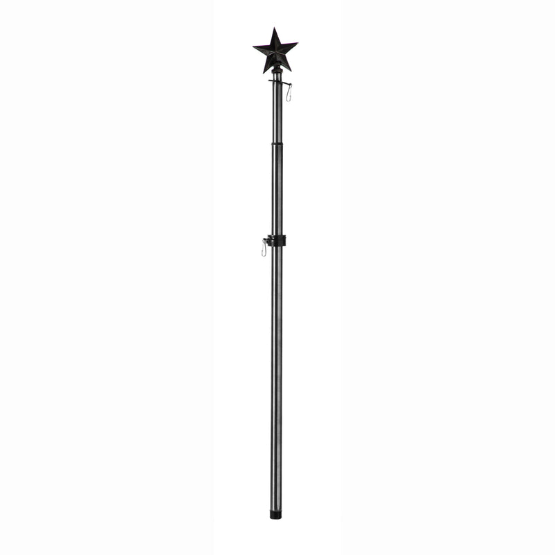 Star Metal Extendable House Flag Pole, Black,20146