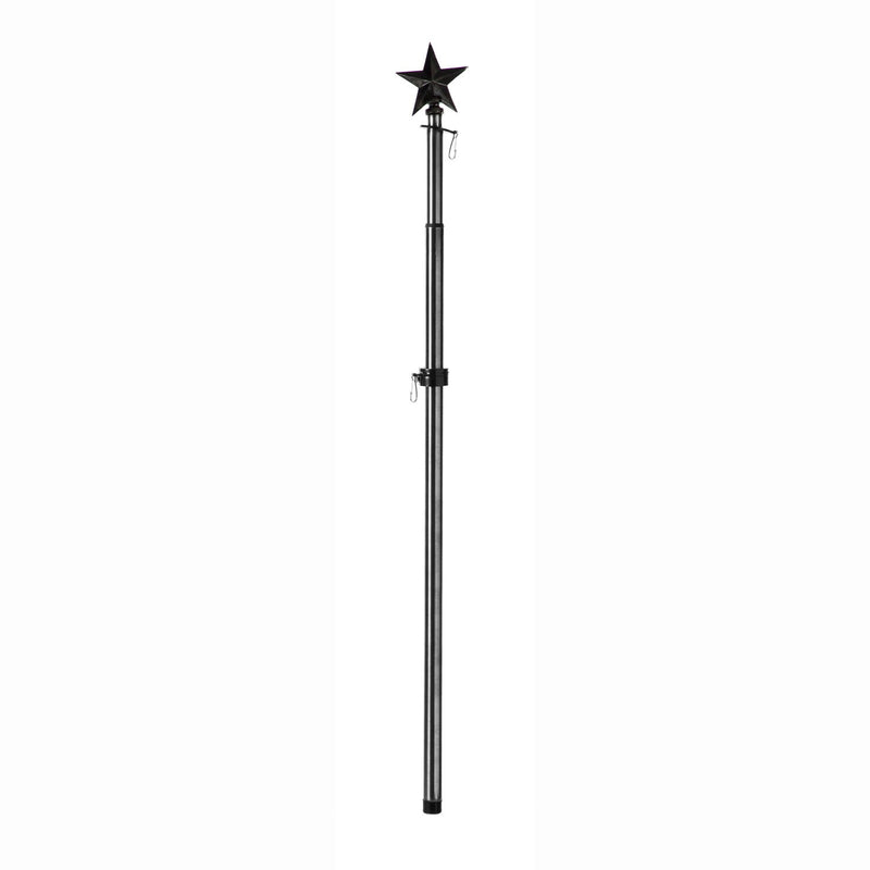 Star Metal Extendable House Flag Pole, Black,20146