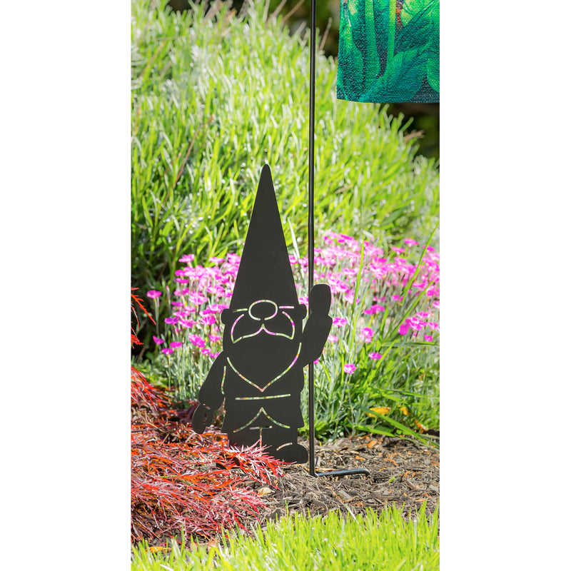 Gnome Laser Cut Garden Flag Stand,20154