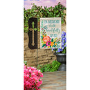 Cross Laser Cut Garden Flag Stand,20158