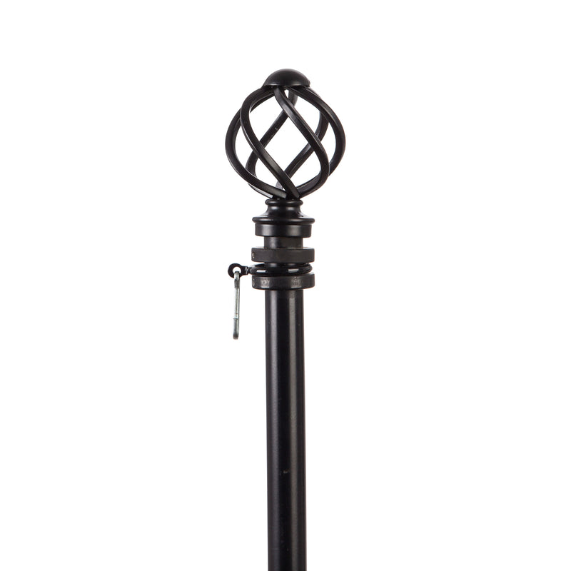 Round Swirl Interchangeable Finial, Black,20169