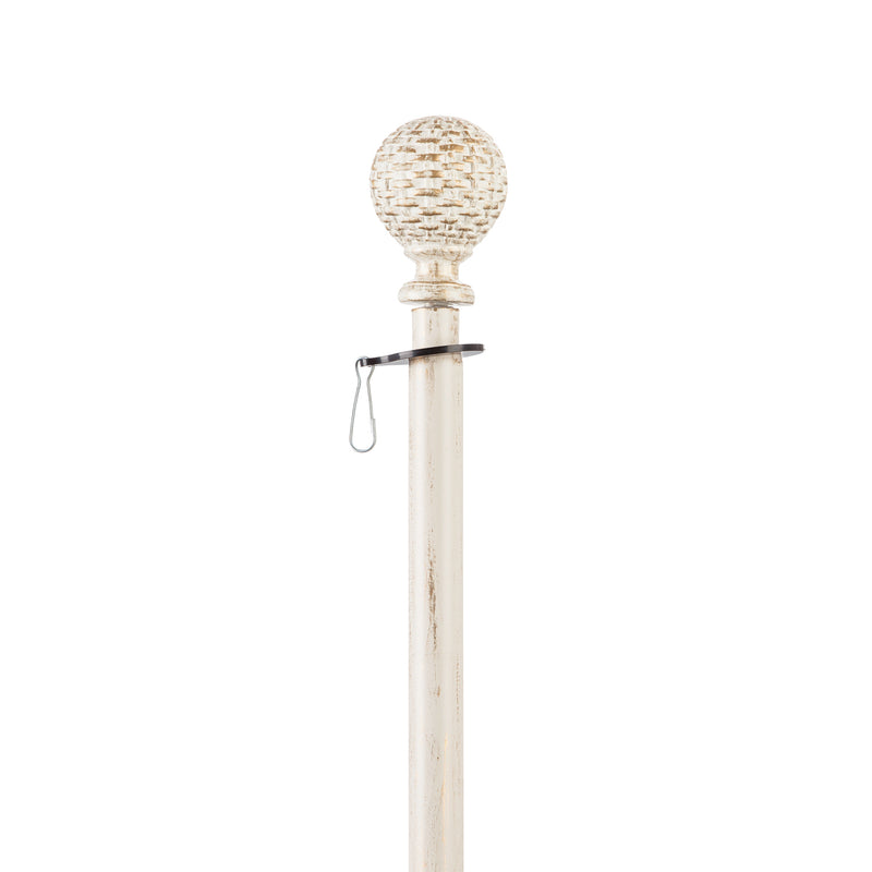 Basketweave Interchangeable Finial, Ivory,20172