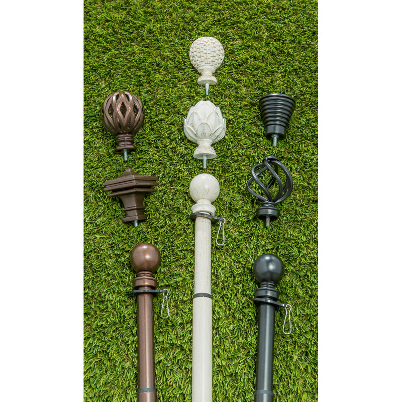 Evergreen Flag Hardware,Metal Extendable House Flag Pole, Brushed Ivory Finish,39x1.8x1.8 Inches