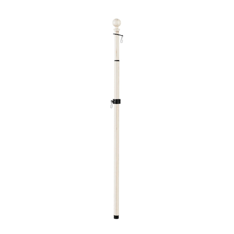 Evergreen Flag Hardware,Metal Extendable House Flag Pole, Brushed Ivory Finish,39x1.8x1.8 Inches