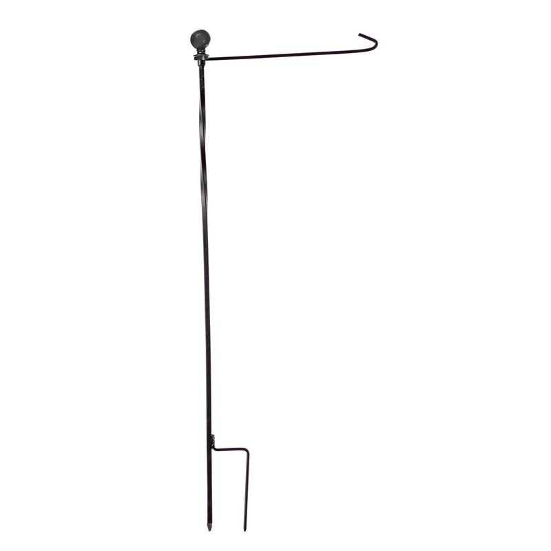 Metal Twist Garden Flag Stand, Black Finish,20176