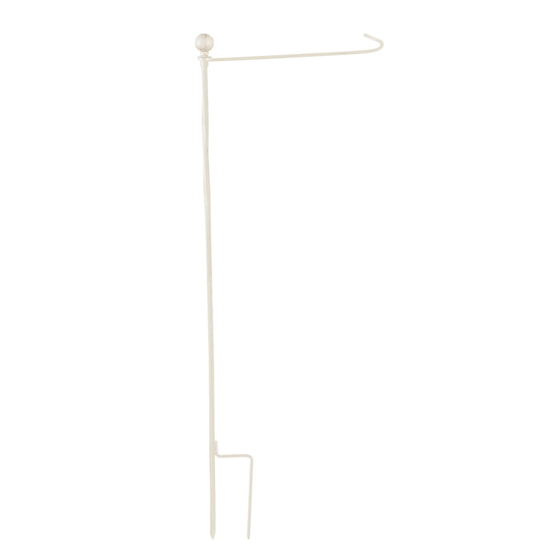 Metal Twist Garden Flag Stand, Brushed Ivory Finish,20178