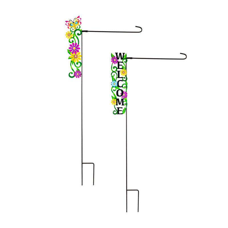 Decorative Garden Flag Stand, 2 Ast,20190