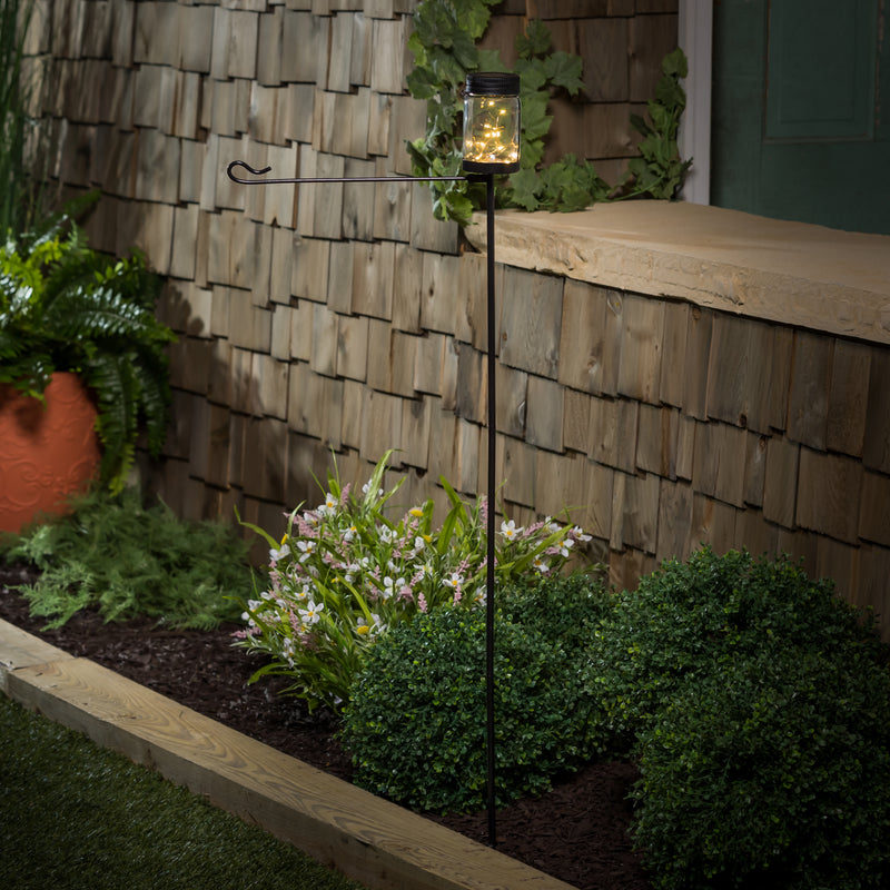 Mason Jar Solar Garden Flag Stand, KD,20199