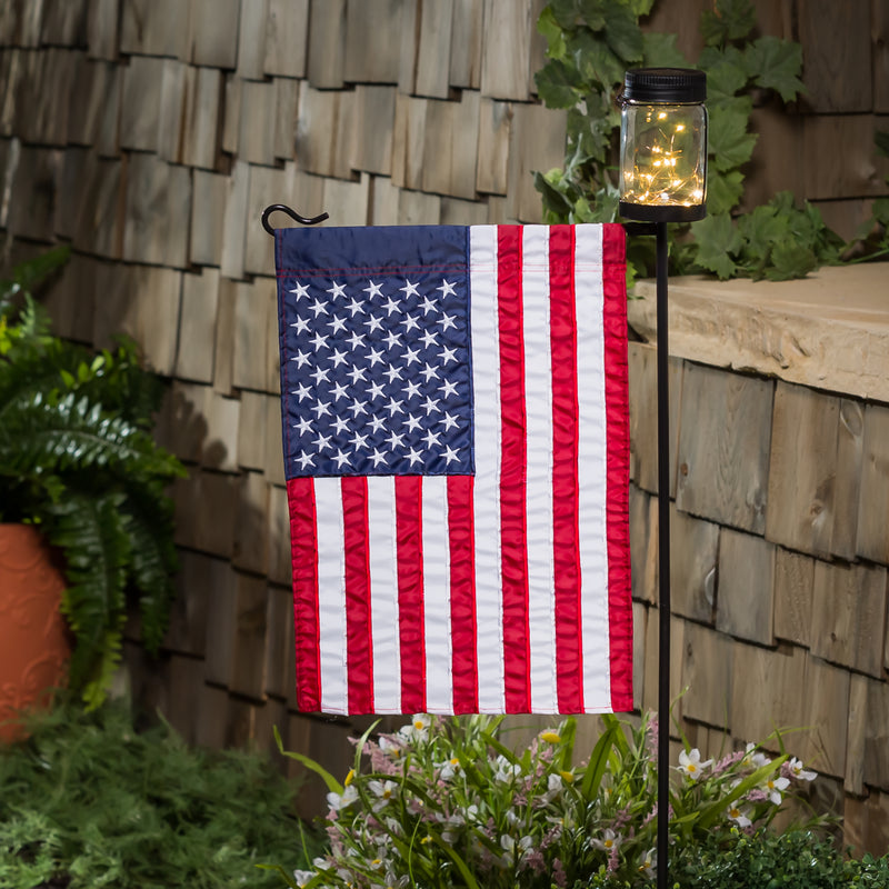 Mason Jar Solar Garden Flag Stand, KD,20199