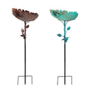 Metal Bronze & Verdigris Staked Bird Feeder