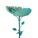 Metal Bronze & Verdigris Staked Bird Feeder