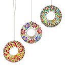 What She Shed Bird Feeder, Mosaic Glass Fly Through Rainbow Portal, 6"