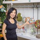 What She Shed Bird Feeder, Mosaic Glass Fly Through Rainbow Portal, 6"