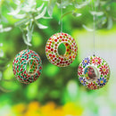 What She Shed Bird Feeder, Mosaic Glass Fly Through Rainbow Portal, 6"