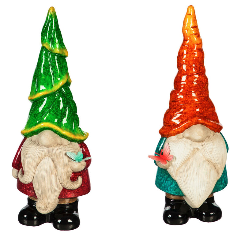 13"H Ceramic Gnome Garden Statuary, 2 Asst.,2cg306