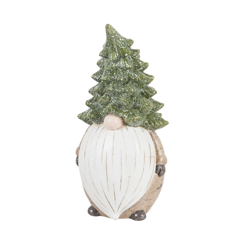 11.5"H Ceramic Evergreen Gnome Garden Statuary, 2 Asst,2cg343