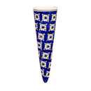 Hand-Painted Cone Shaped Ceramic Wall Planter, Blue