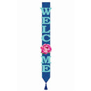 Floral Butterfly Welcome Door Banner with 3D Butterfly