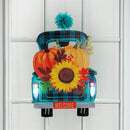 Fall Plaid Truck LED Window Décor
