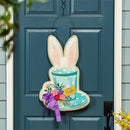 Happy Easter Floral Hat Estate Door D√©cor