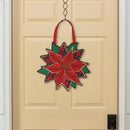 Welcome Poinsettia Shaped Door Décor