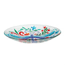 Pollinator Garden Birdbath, Glass Folk Art Dragonfly, 18"