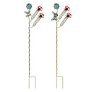 Bronze and Blue Patina Staked Hummingbird Feeder, 12pc CDU