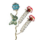 Bronze and Blue Patina Staked Hummingbird Feeder, 12pc CDU