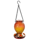 Ombre Glass Hanging Hummingbird Feeder, Orange