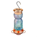 Iridescent Glass Hummingbird Feeder, Blue Ombre