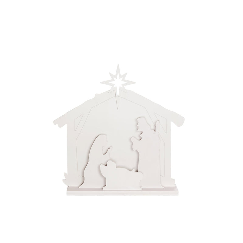 27.5"H LED Polywood Garden Statuary, Nativity,2la1592