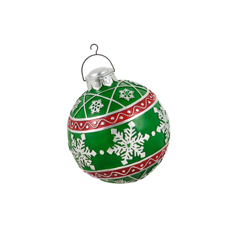 8" Battery Operated Ornament Outdoor Ornament, Green,2la1613