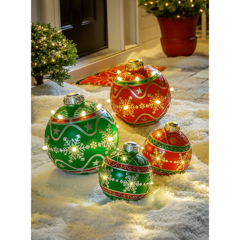 8" Battery Operated Ornament Outdoor Ornament, Green,2la1613