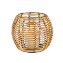 6" Round Wicker Lantern