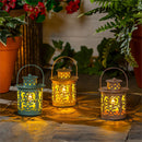 What She Shed Outdoor Lamp & Lighting, Floral Lantern with LED Candle, CDU