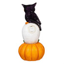 Stacked Owl and Jack O'Lantern Pumpkin LED Statue, 24"H